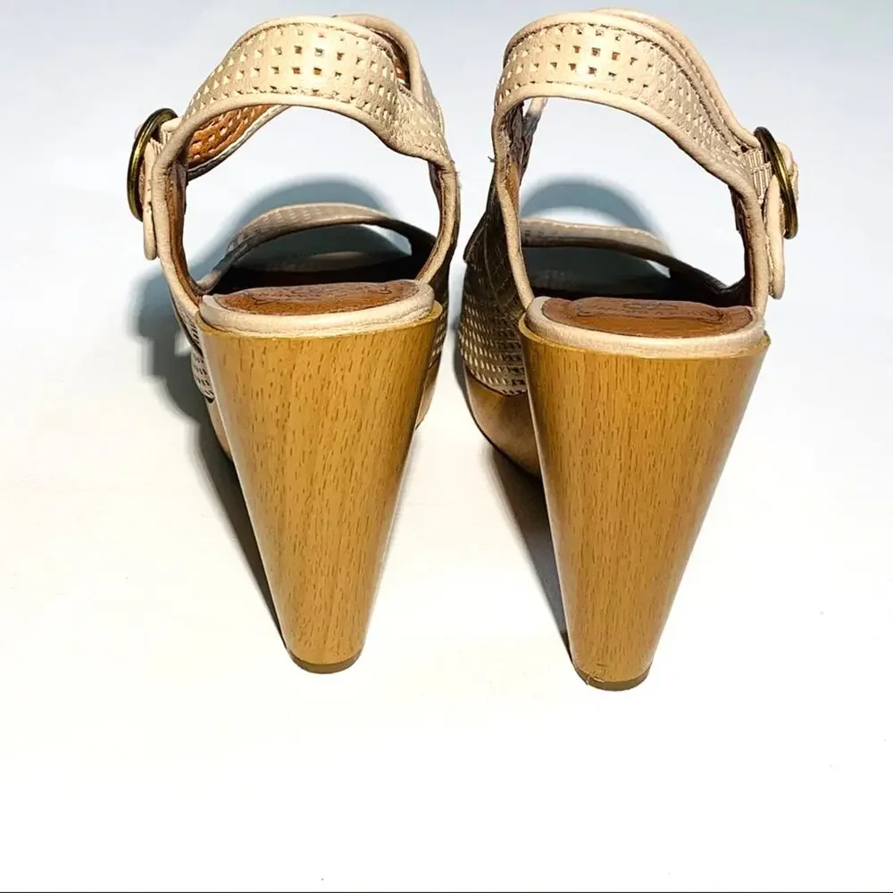 Lucky Brand Heels Sandals Shoes Meli Open Toe Leather Platform Sandals Size 8.5